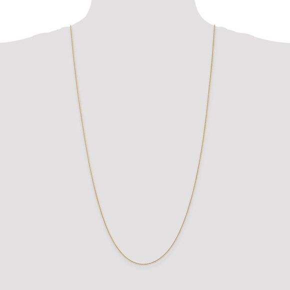0.8mm 14k Yellow Gold Diamond Cut Round Wheat Chain Necklace, 30 Inch - Picture 2 of 8